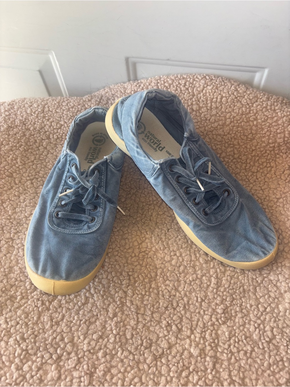 Natural World blue organic cotton sneakers size 44 EU 10.5 US